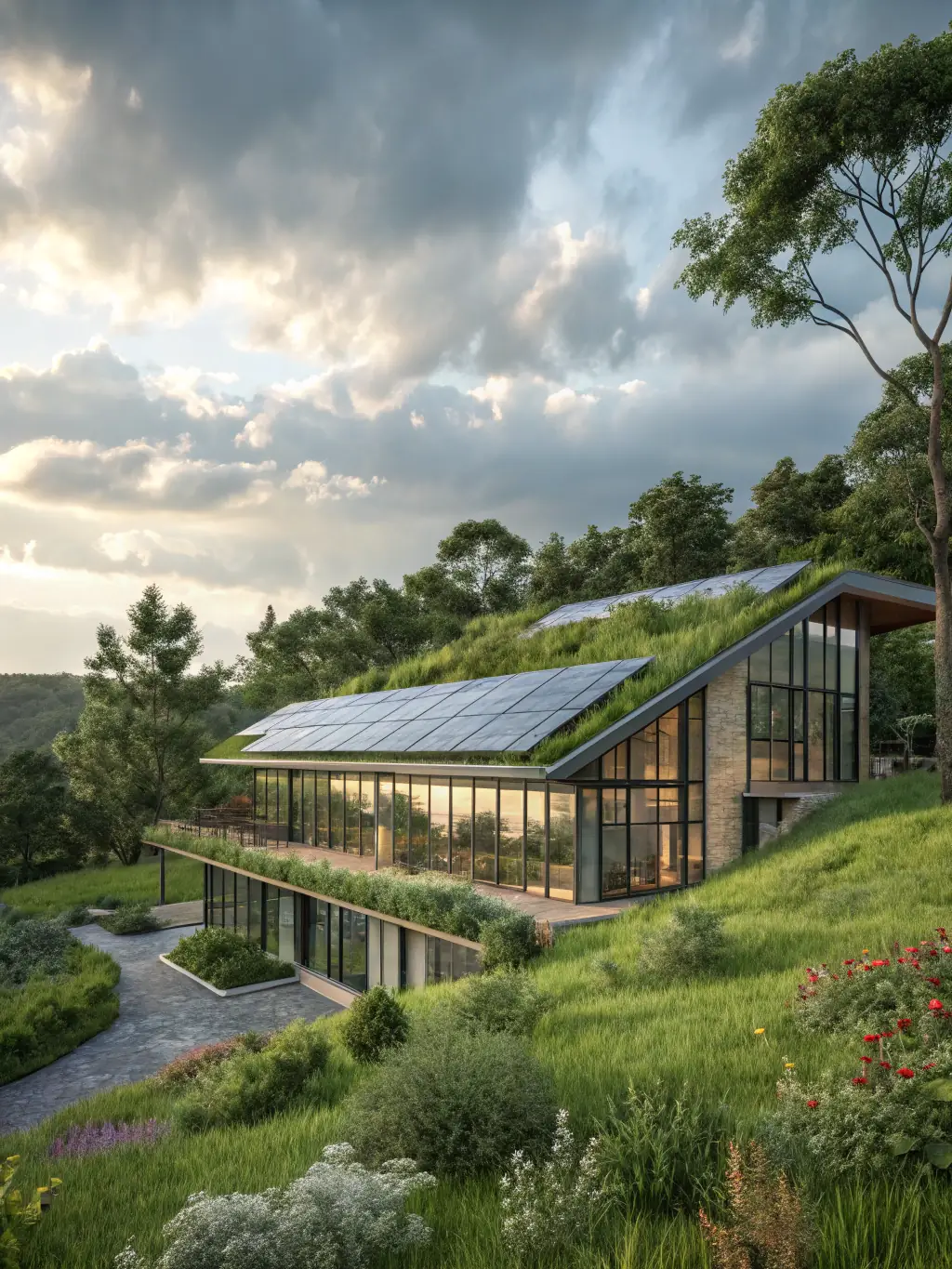 An image of a modern, eco-friendly home, representing JayD Financial LLC's expertise in specialized loan types like construction loans.